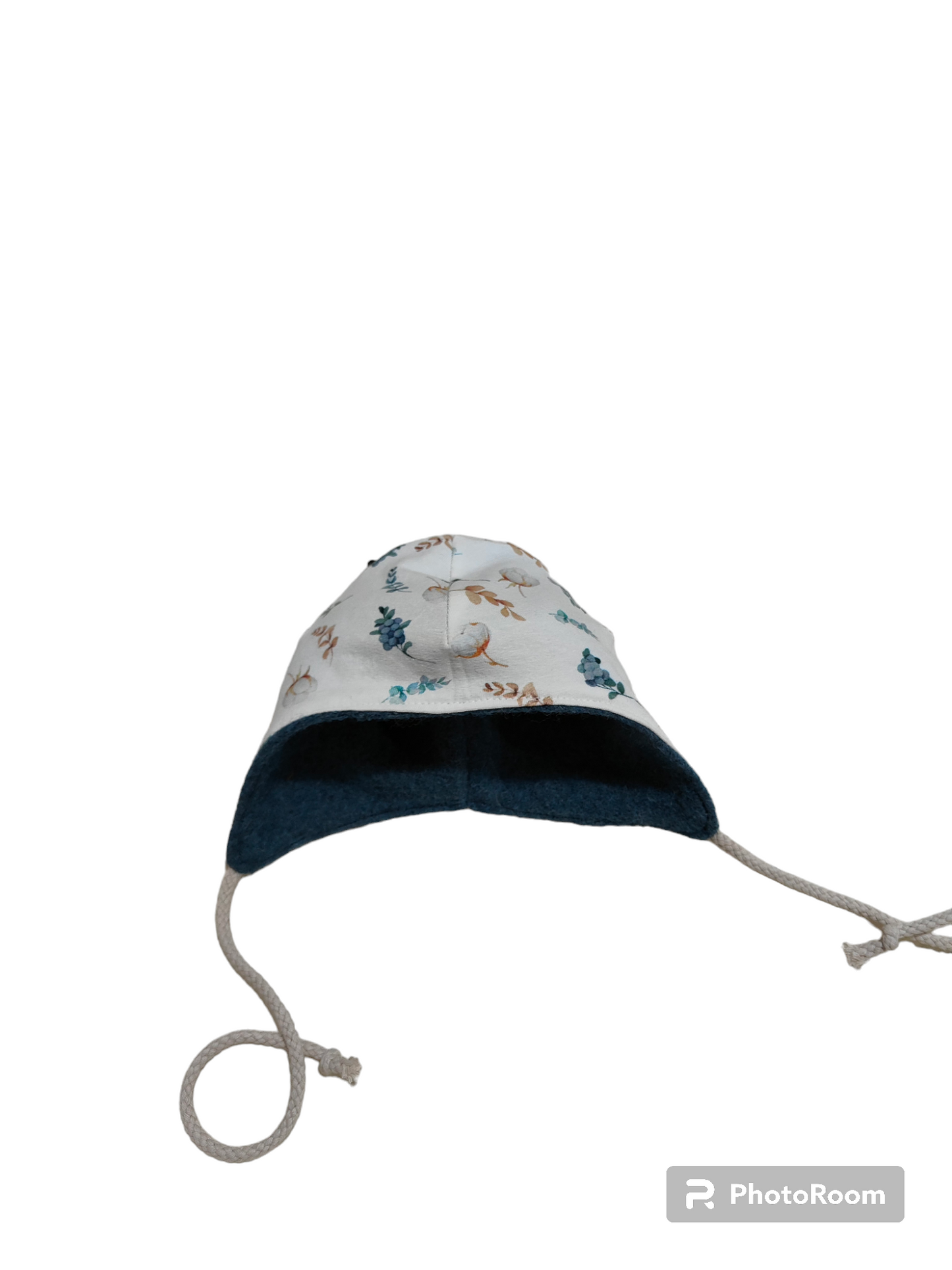 Babymütze - Petrol/Eykalyptusblätter