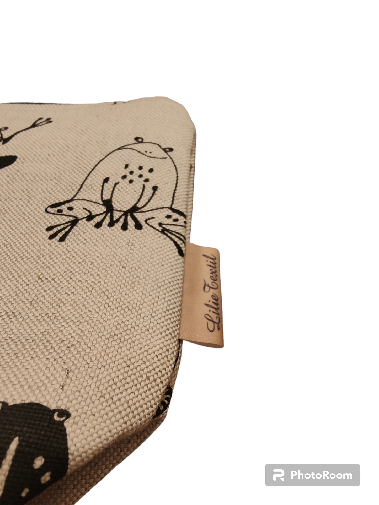 Windeltasche 2in1 - Creme/Schwarz Frösche