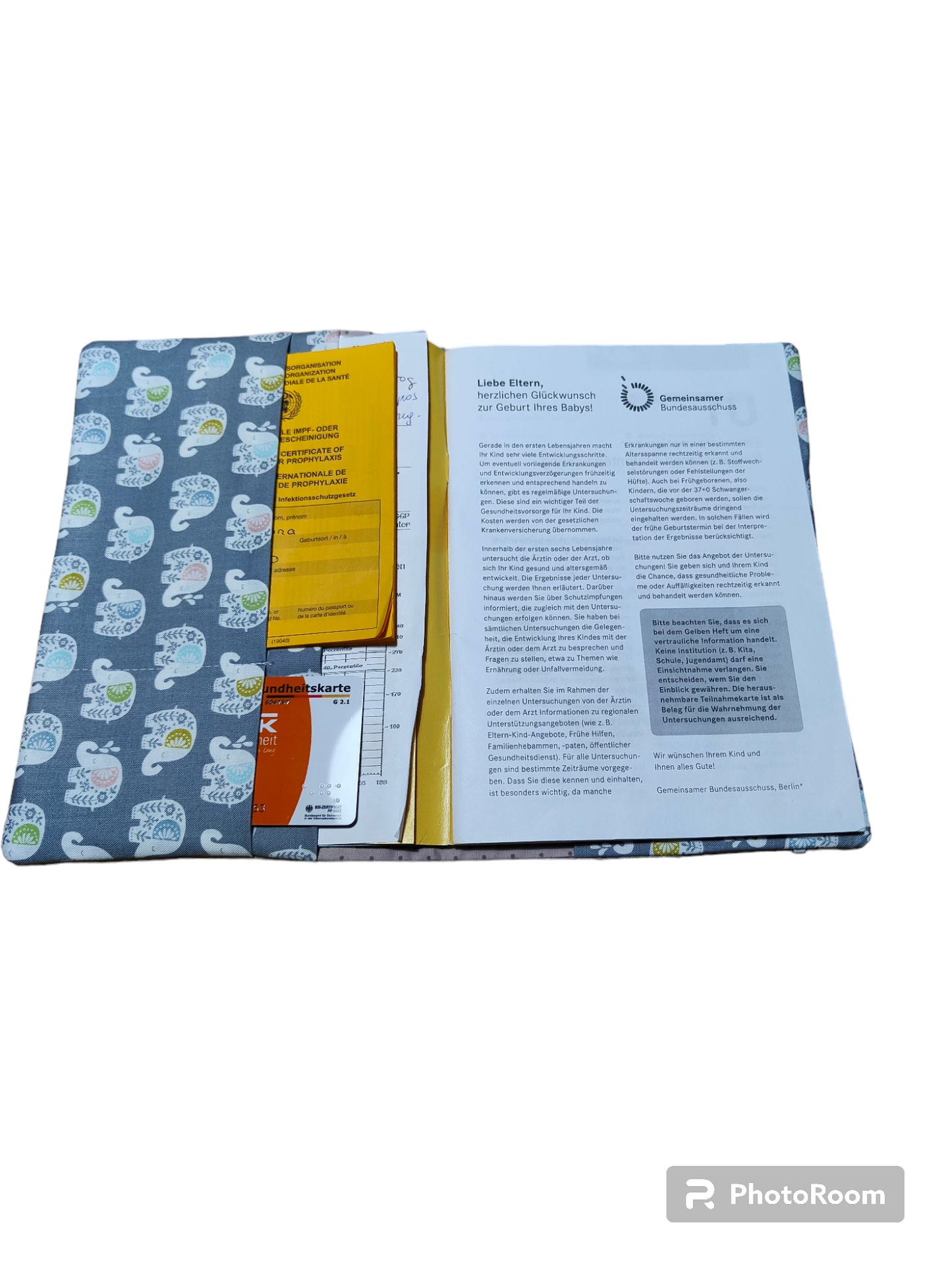 U-Hefthülle- Beige gepunktet/Wunschkind