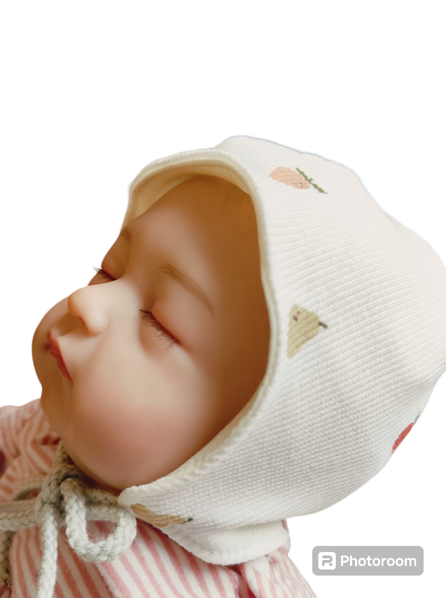 Babywendemütze aus Rippjersey - Äpfel und Birnen/ Creme