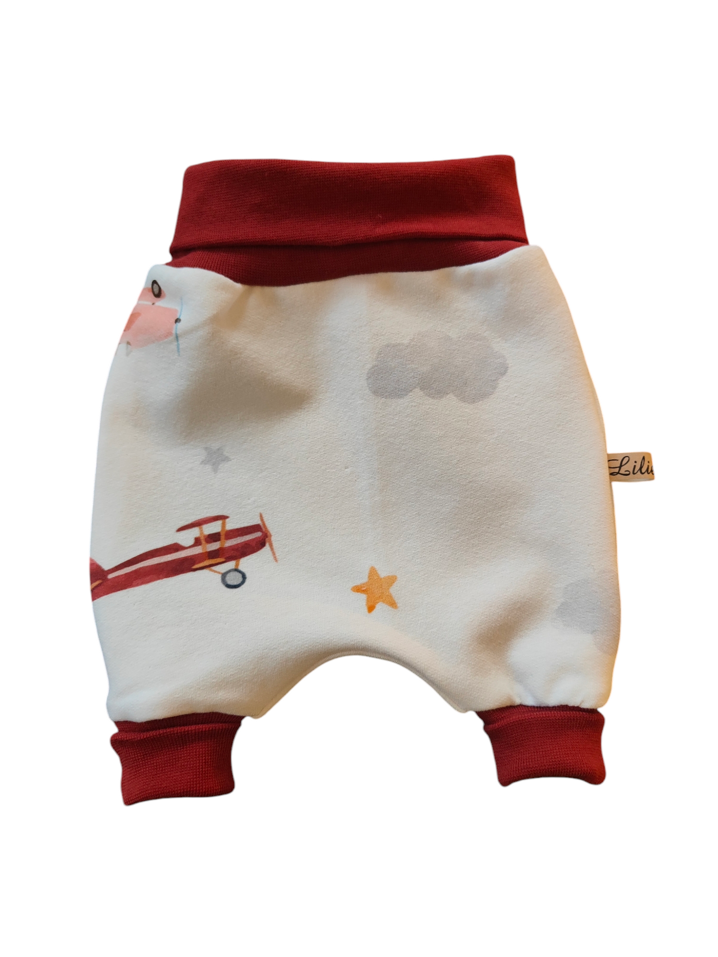 Frühchen Babyhose - Flugzeuge/weiß/rot