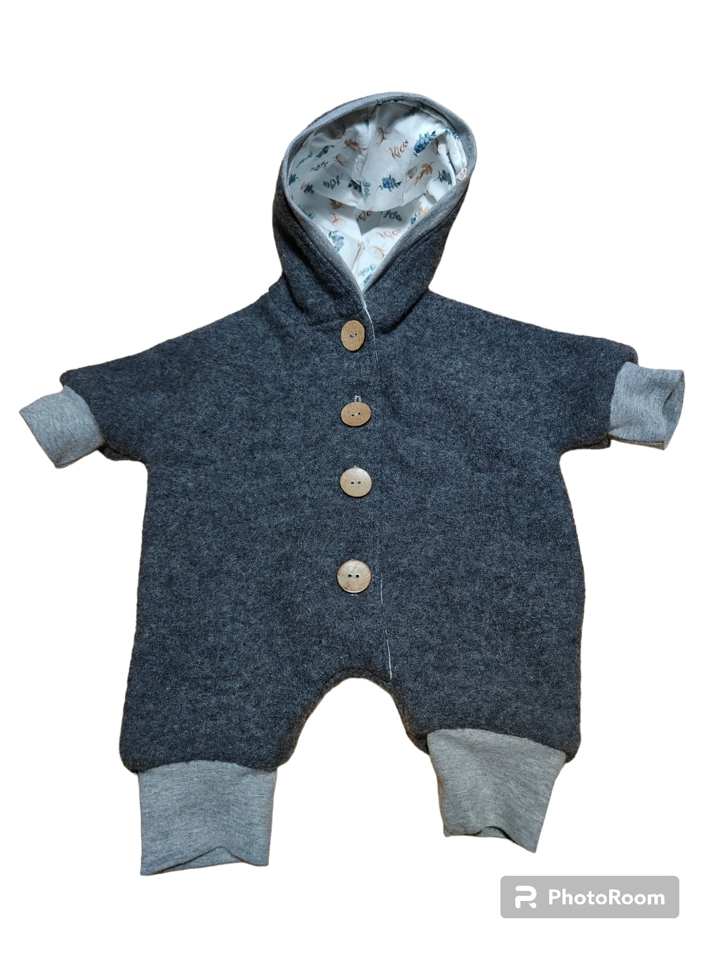 Walkanzug - Grau/ Eukalyptusblätter Innenstoff