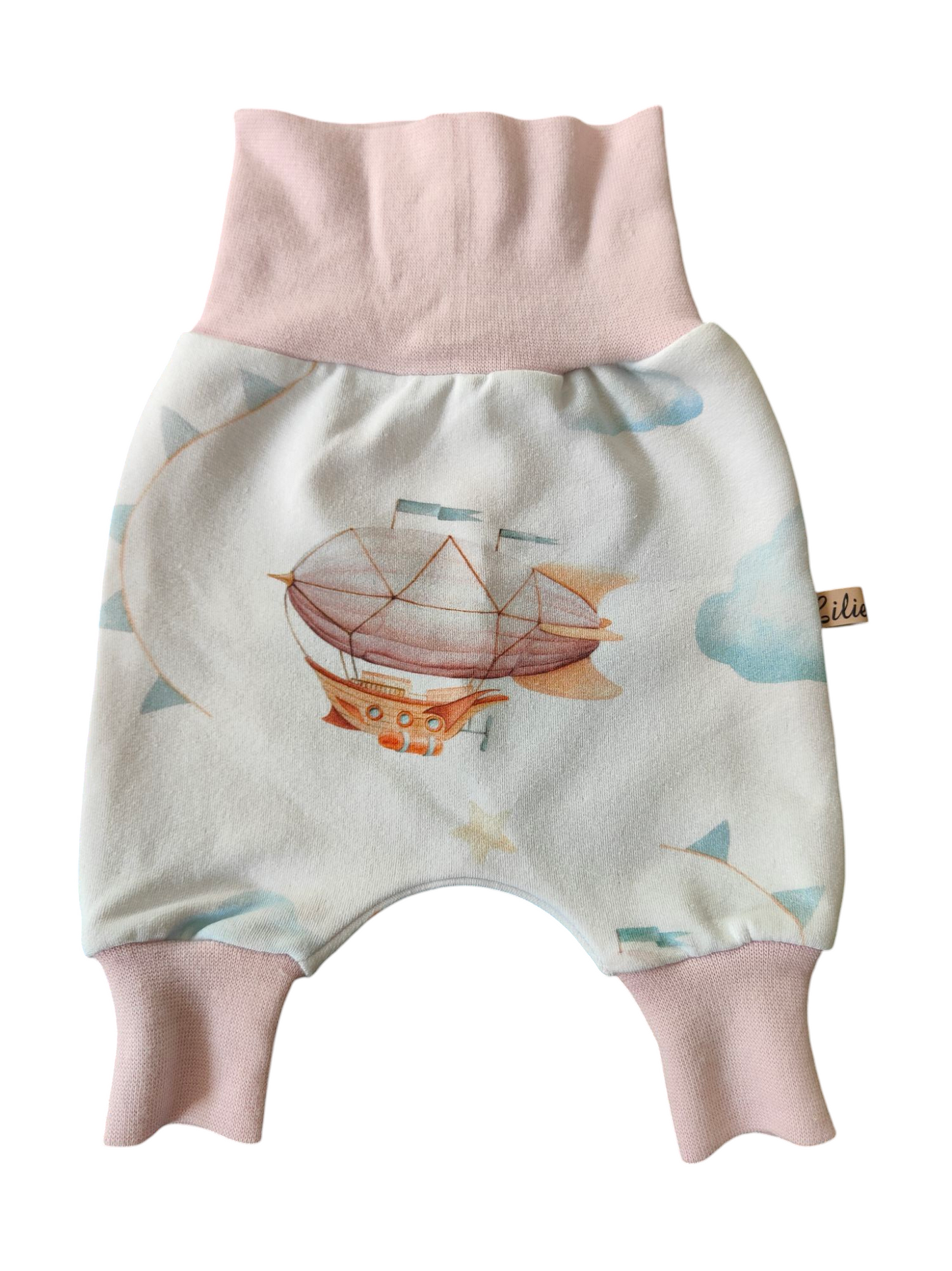 Frühchen Babyhose -Zeppelin/weiß/rosa