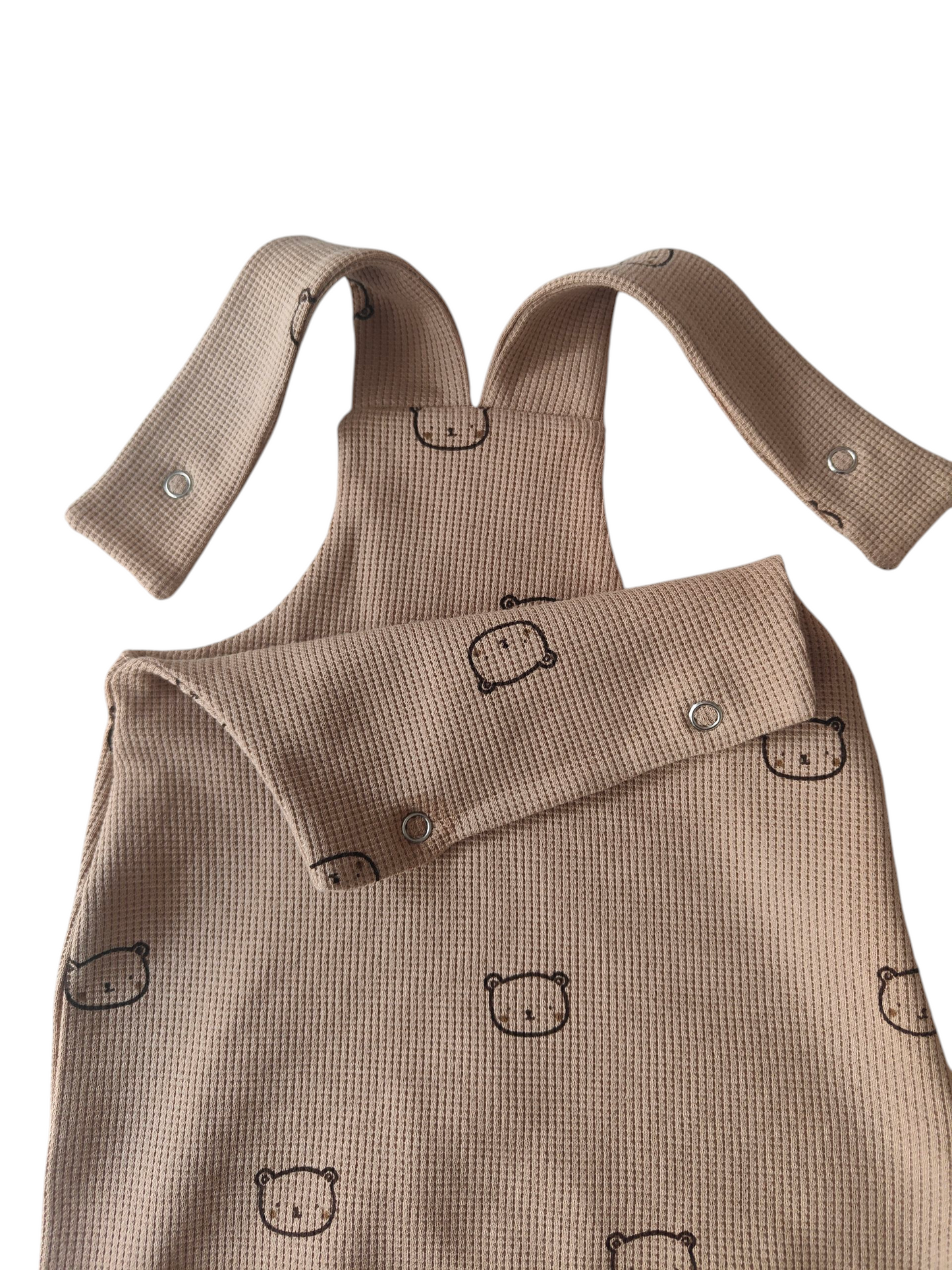 Homecomingset-Babylatzhose und Babymütze aus Waffeljersey-Bärchen/Beige