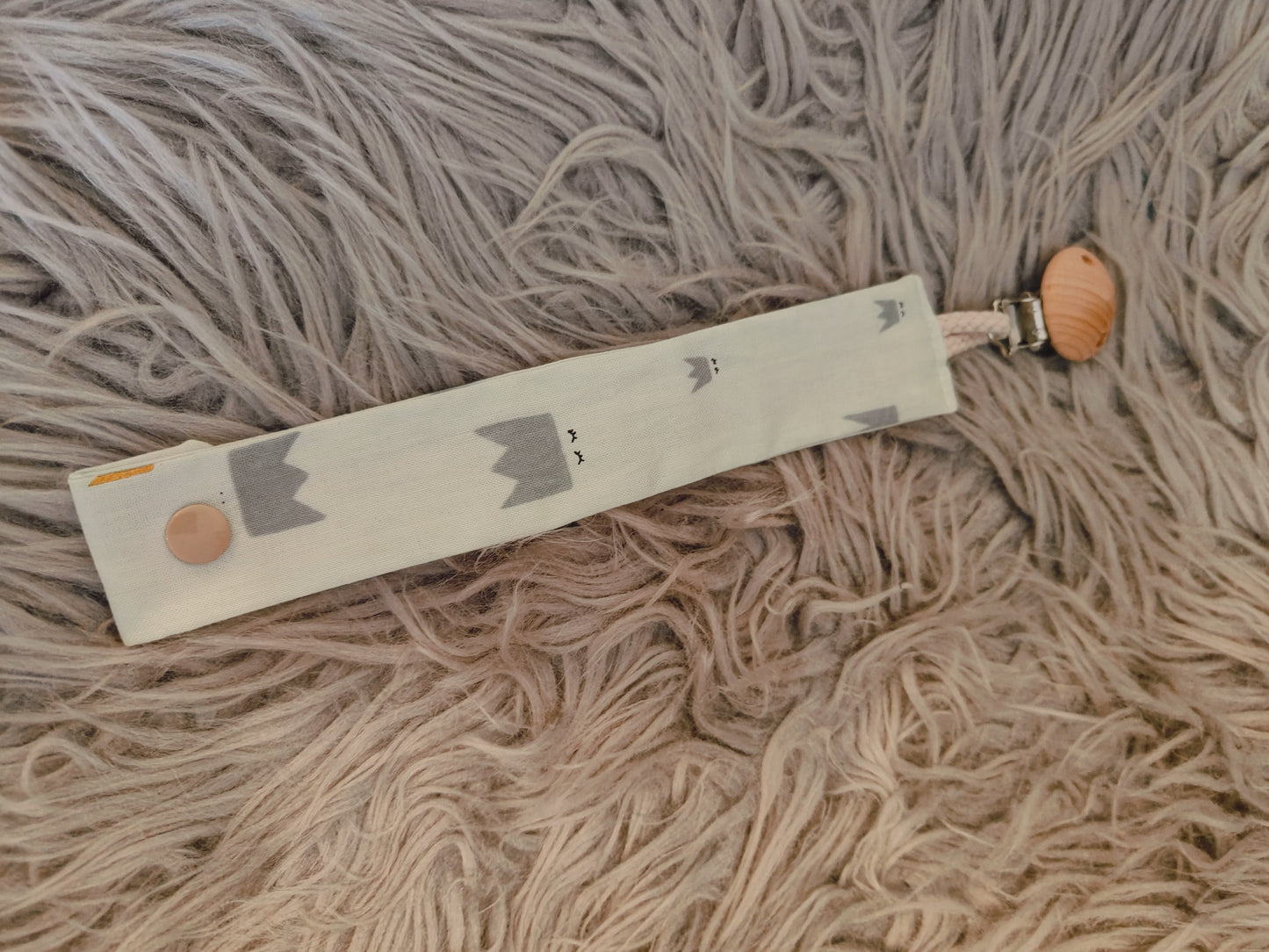 Schnullerband/Krönchen/mint/beige