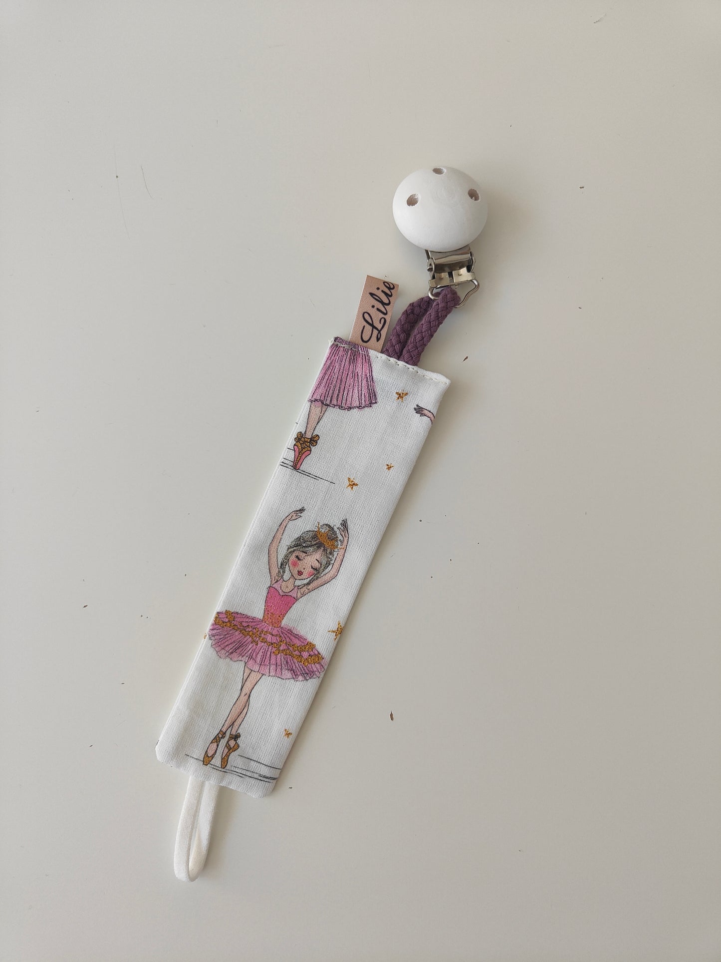 Schnullerband/Ballerina/dunkellila
