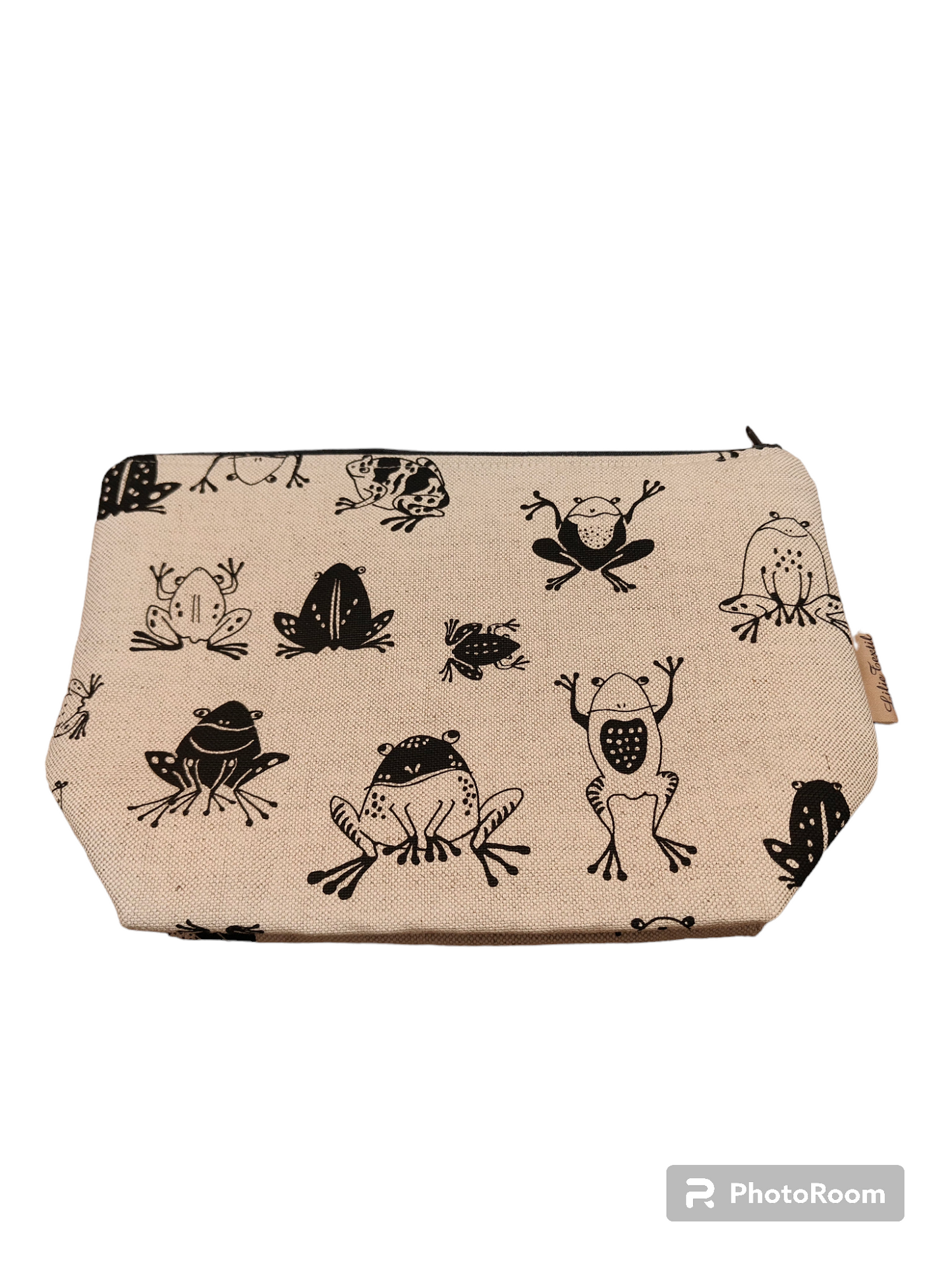 Windeltasche 2in1 - Creme/Schwarz Frösche