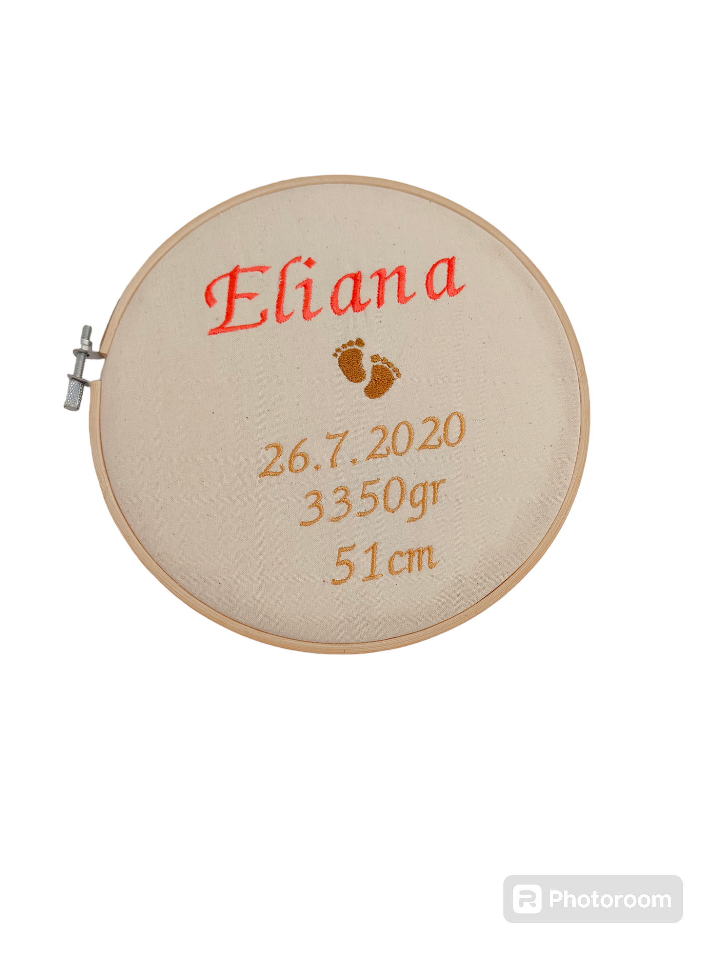 Personalisierter runder Stickrahmen