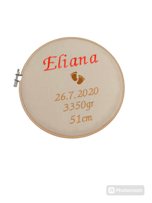 Personalisierter runder Stickrahmen