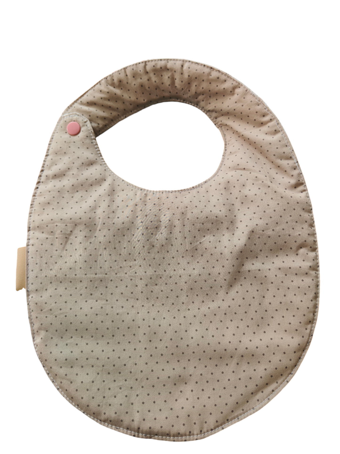 Großes besticktes Lätzchen - Regenbögen/New to the crew/Beige mit Punkten