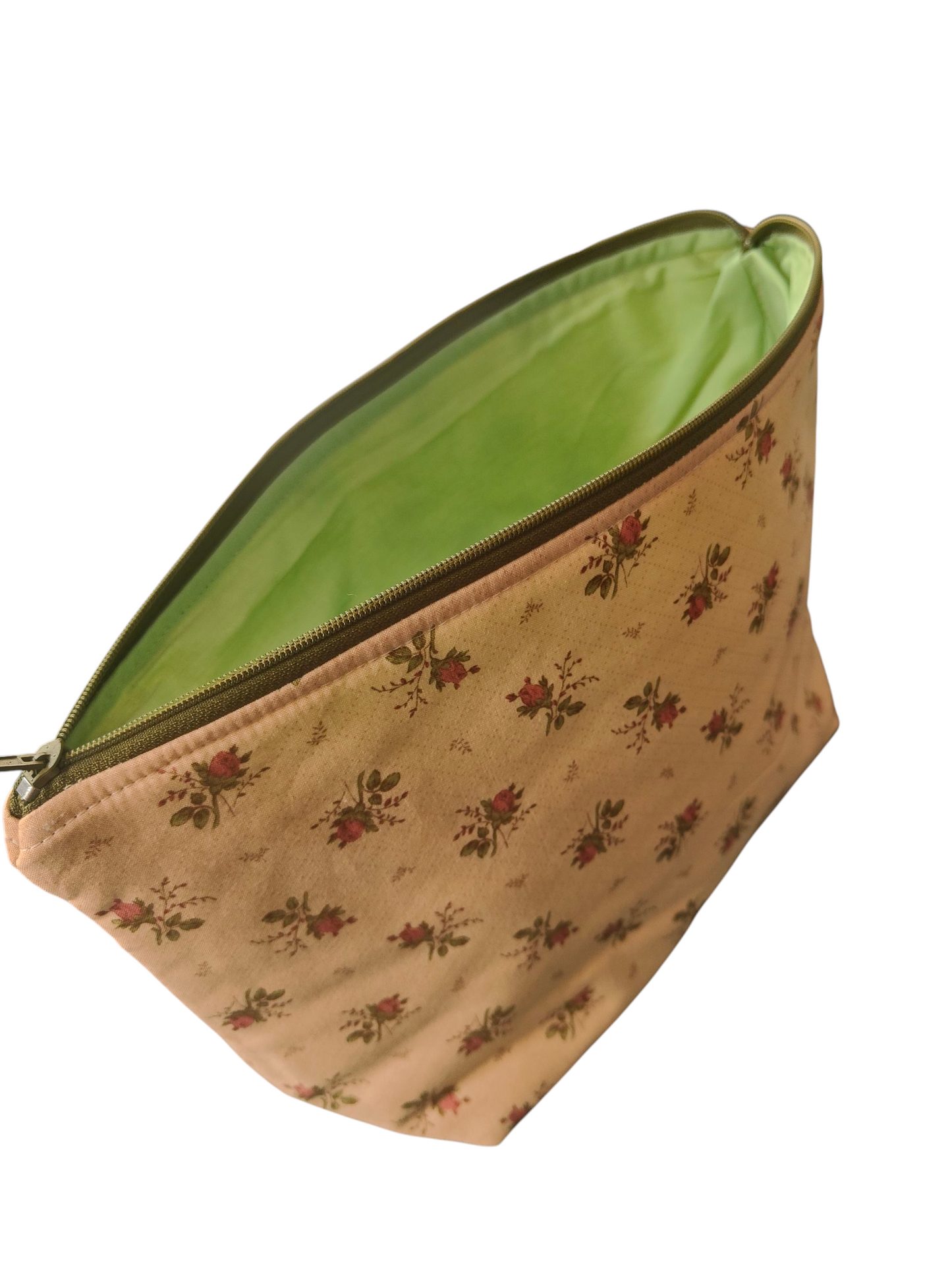 Kosmetiktasche-Vintage Blümchen/ rosé-grün