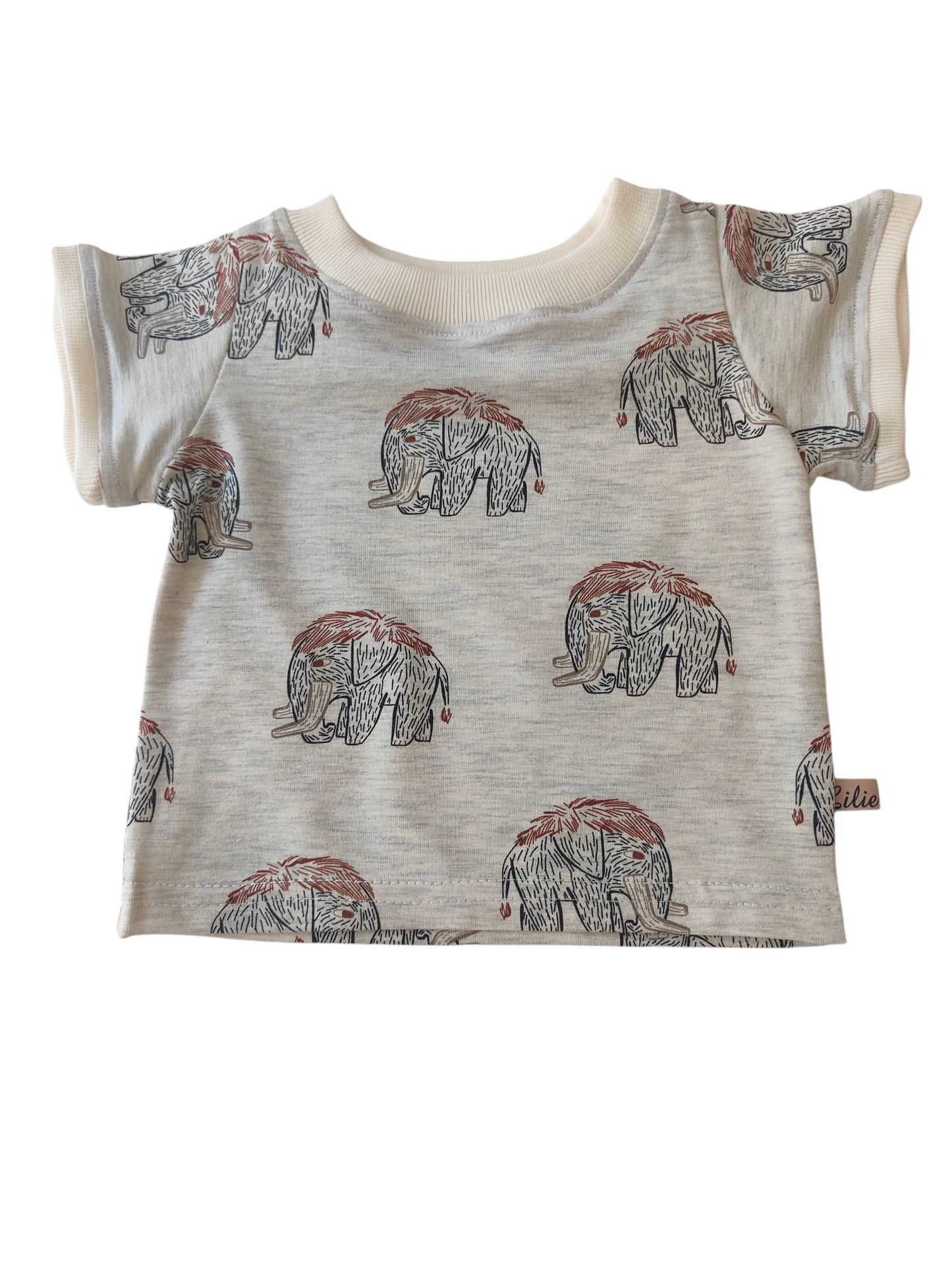 Homecoming-Sommerset aus Baumwolljersey- Mammuts/ Creme