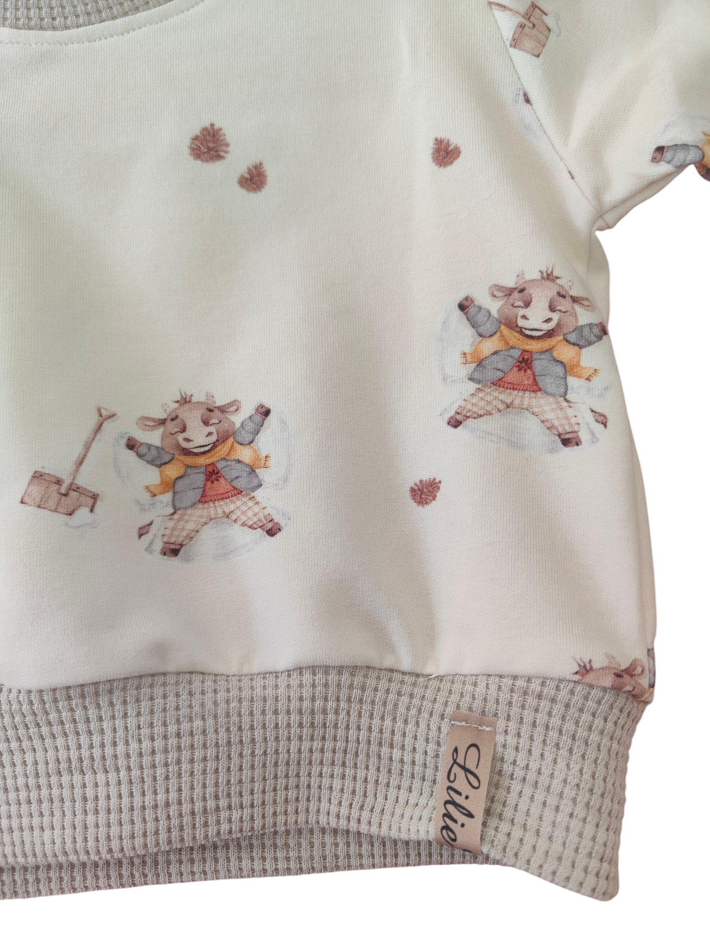 Biobabyset aus Hose und Oversizepulli-Kuhle Eiszeit /Creme/Beige