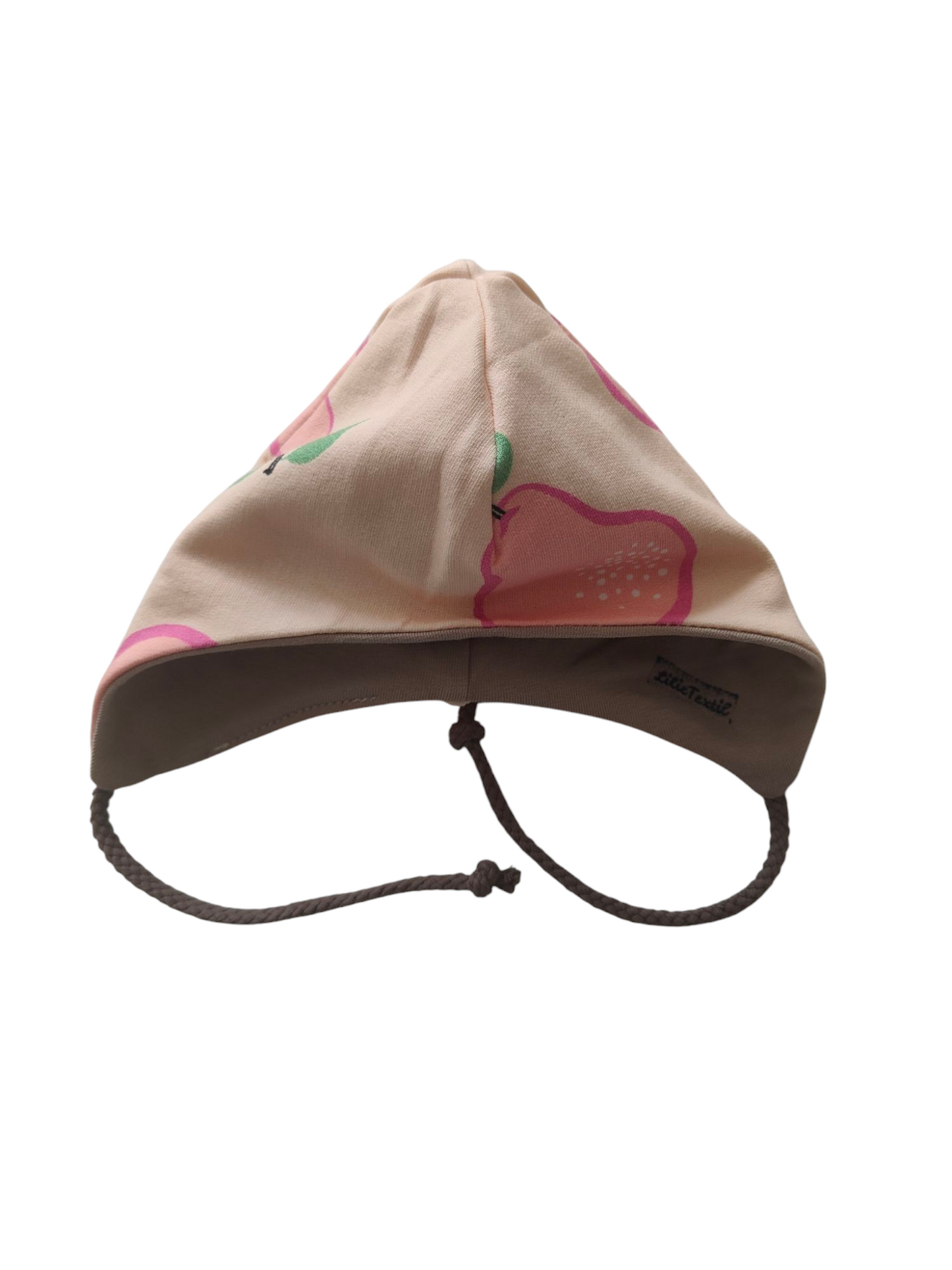 Babywendemütze aus Baumwollsweat /Pinke Birne/Beige