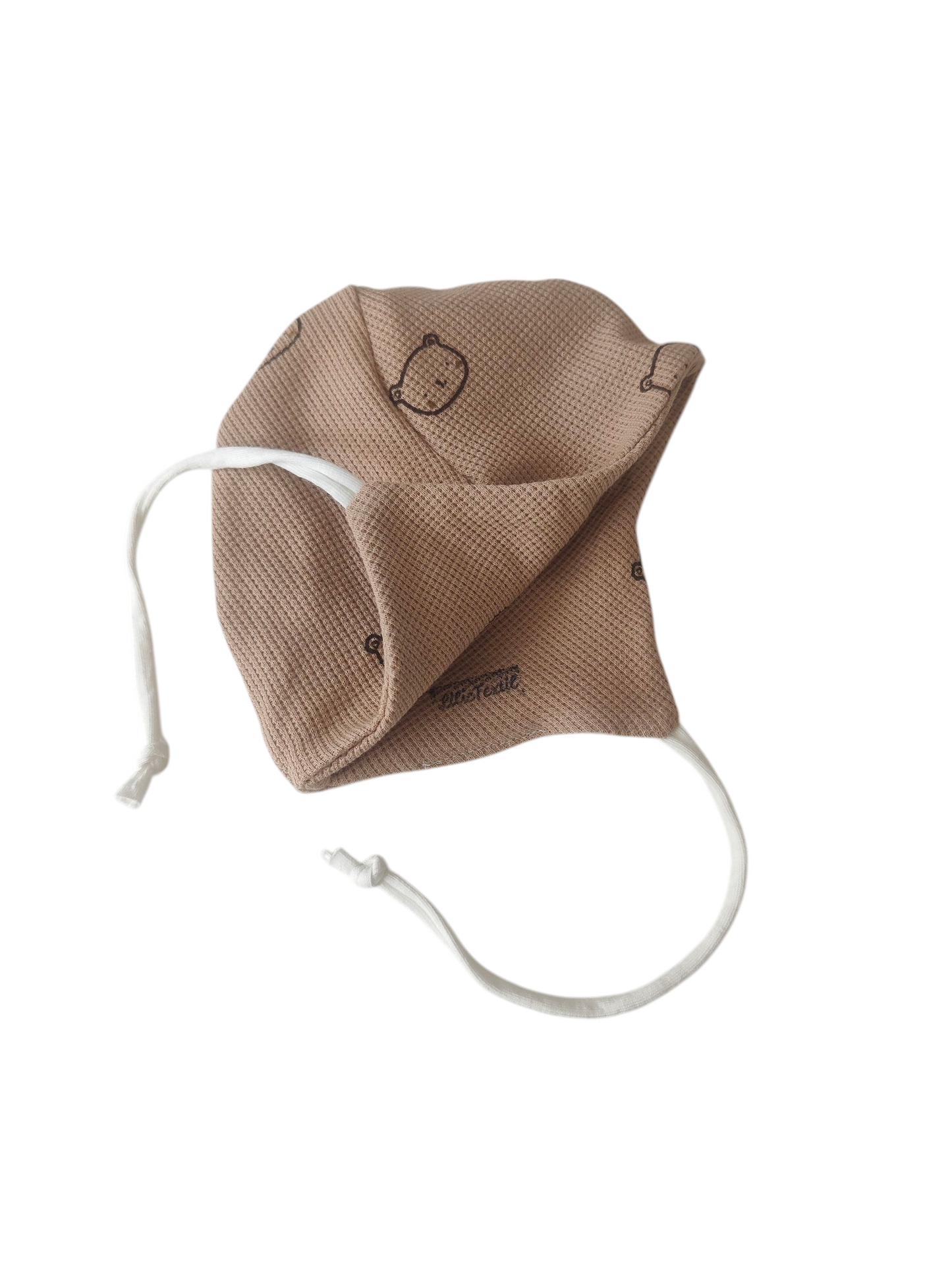 Homecomingset-Babylatzhose und Babymütze aus Waffeljersey-Bärchen/Beige