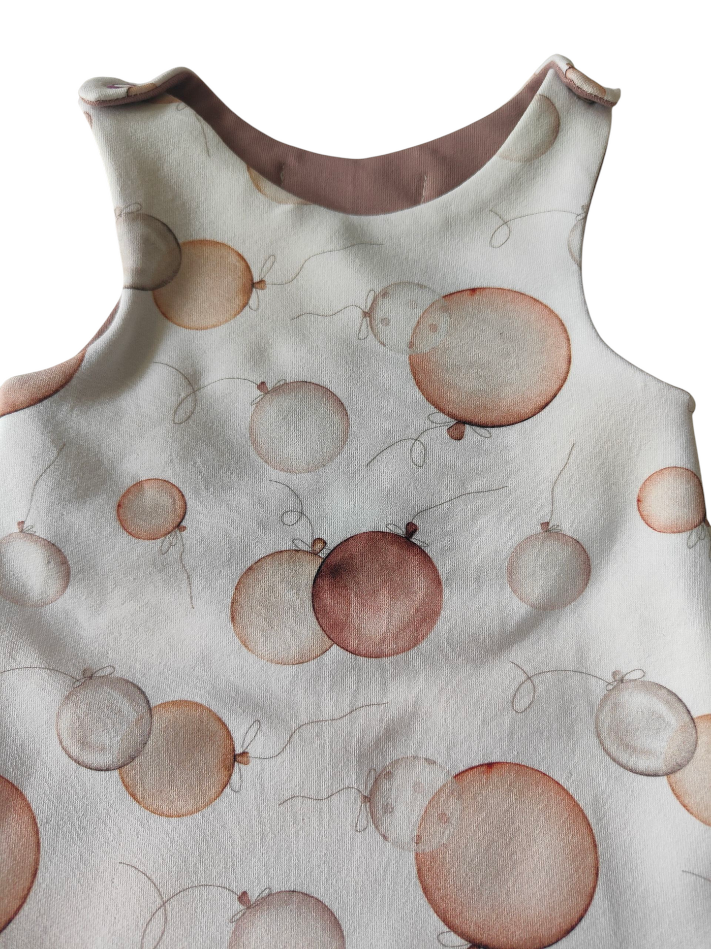 Babystrampler mit Fliegermütze-Luftballons/weiß/rosé