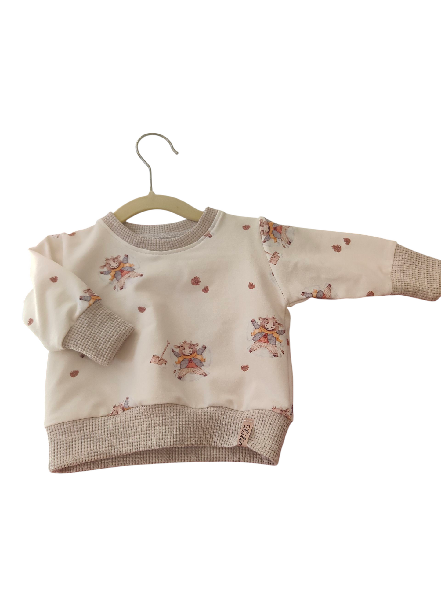Biobabyset aus Hose und Oversizepulli-Kuhle Eiszeit /Creme/Beige