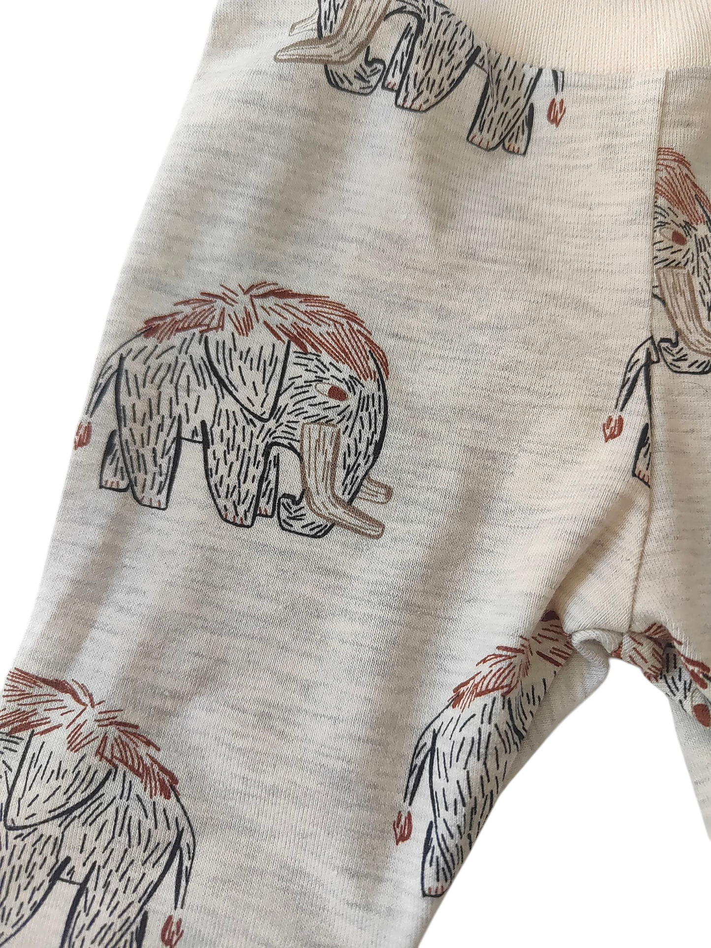 Homecoming-Sommerset aus Baumwolljersey- Mammuts/ Creme