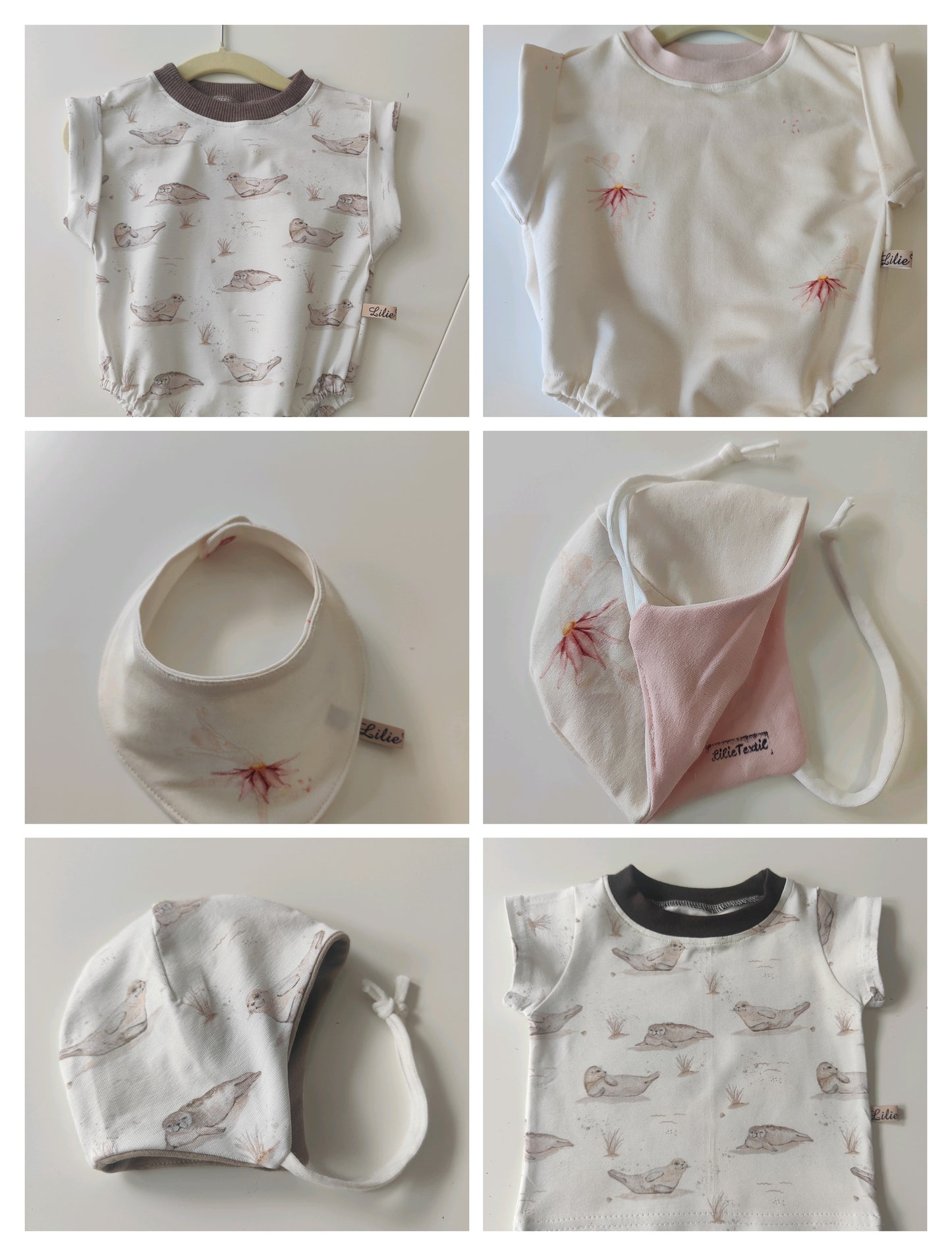 Babymütze aus Biobaumwolljersey /Blumenfee/Zartrosa