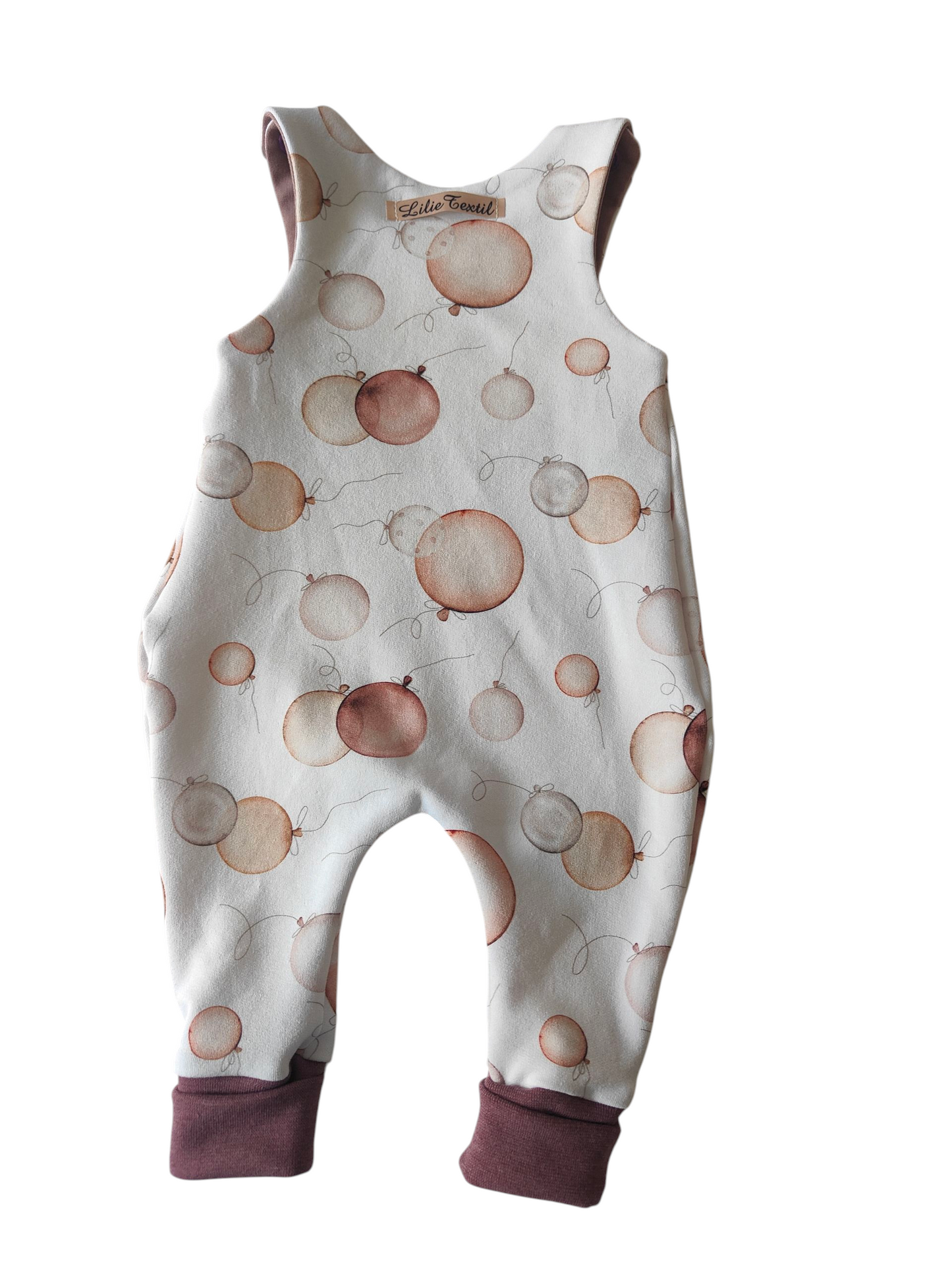 Babystrampler mit Fliegermütze-Luftballons/weiß/rosé